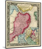 Plan of Boston, c.1860-Samuel Augustus Mitchell-Mounted Art Print