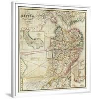 Plan of Boston Comprising a Part of Charlestown and Cambridge, c.1846-George G^ Smith-Framed Art Print