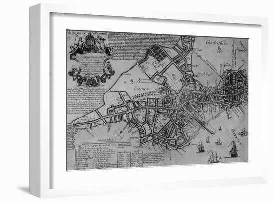 Plan of Boston, New England, 1739-null-Framed Giclee Print