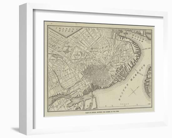 Plan of Boston, Showing the Extent of the Fire-null-Framed Giclee Print