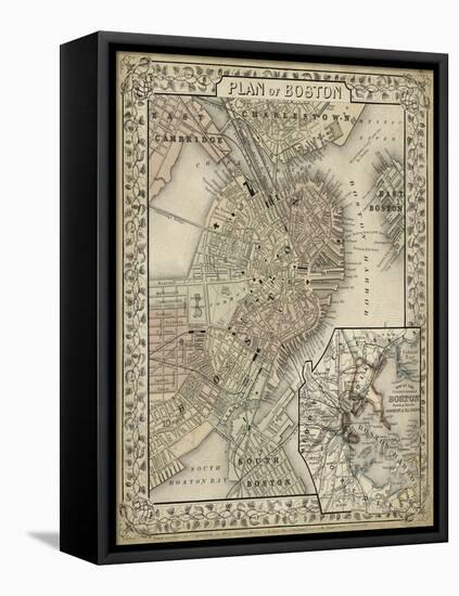 Plan of Boston-Mitchell-Framed Stretched Canvas