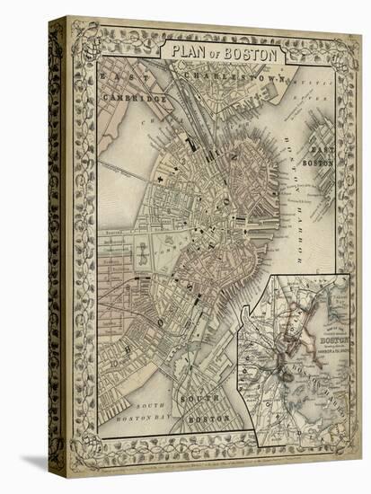 Plan of Boston-Mitchell-Stretched Canvas