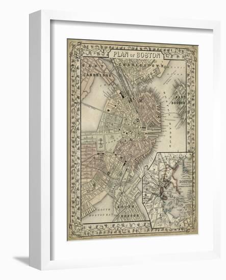 Plan of Boston-Mitchell-Framed Art Print