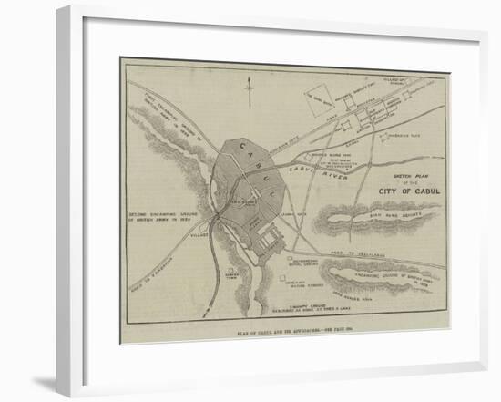 Plan of Cabul and its Approaches-null-Framed Giclee Print