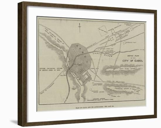 Plan of Cabul and its Approaches-null-Framed Giclee Print