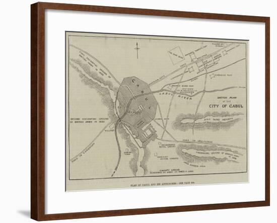 Plan of Cabul and its Approaches-null-Framed Giclee Print