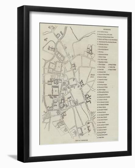 Plan of Cambridge-null-Framed Giclee Print