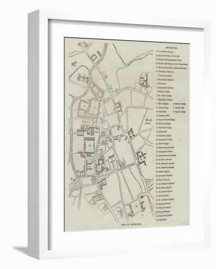 Plan of Cambridge-null-Framed Giclee Print