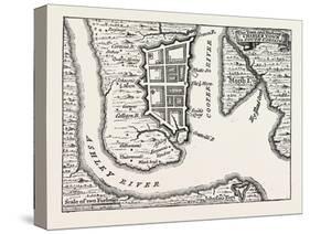 Plan of Charleston, South Carolina. from Popple's Atlas.Usa, 1870S-null-Stretched Canvas