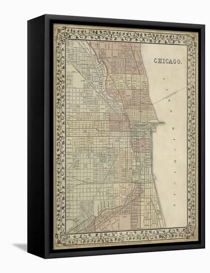 Plan of Chicago-Mitchell-Framed Stretched Canvas