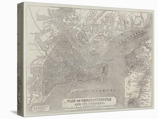 Plan of Constantinople and its Suburbs-John Dower-Stretched Canvas
