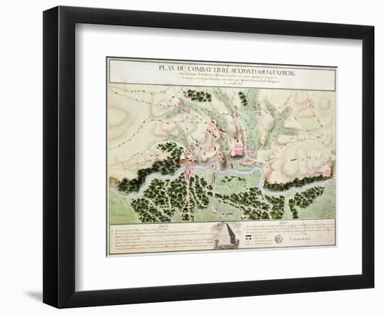 Plan of Events at the Battle of Gunzburg Between Austrian and French Troops in 1805, 1808-null-Framed Giclee Print