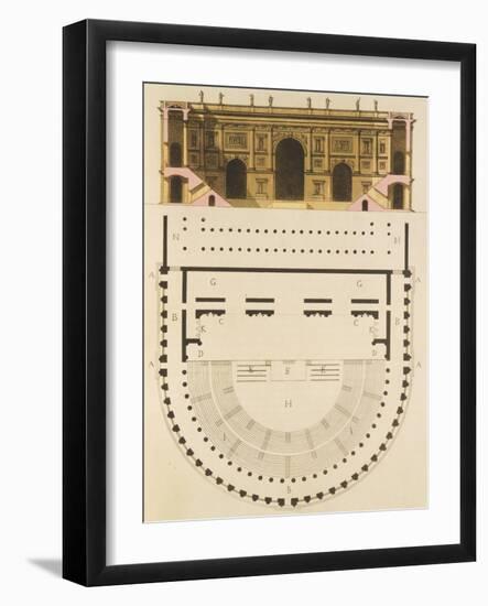 Plan of Greek Theater in Athens, 1827-Giulio Ferrario-Framed Giclee Print