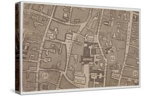 Plan of Guildhall and the Neighbourhood around Guildhall, London, 1747-John Rocque-Stretched Canvas