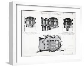 Plan of Honor Grand Staircase at Royal Palace of Caserta-Luigi Vanvitelli-Framed Giclee Print