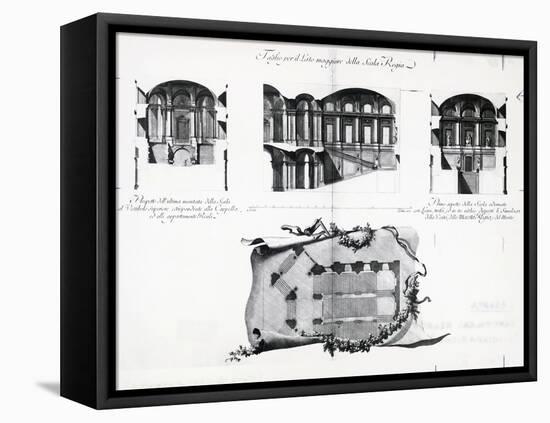 Plan of Honor Grand Staircase at Royal Palace of Caserta-Luigi Vanvitelli-Framed Stretched Canvas