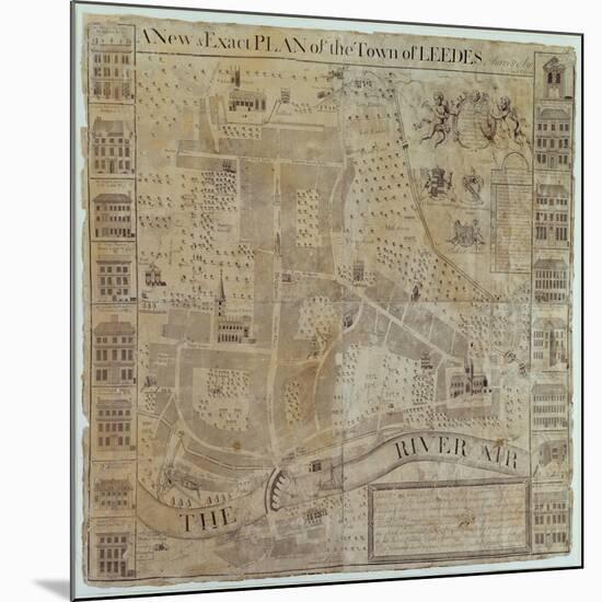 Plan of Leeds, Surveyed by John Cossins, C.1730-null-Mounted Giclee Print
