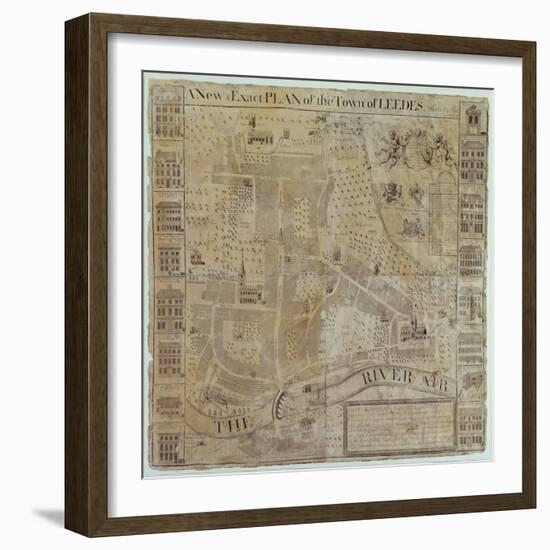 Plan of Leeds, Surveyed by John Cossins, C.1730-null-Framed Giclee Print