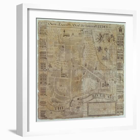 Plan of Leeds, Surveyed by John Cossins, C.1730-null-Framed Giclee Print