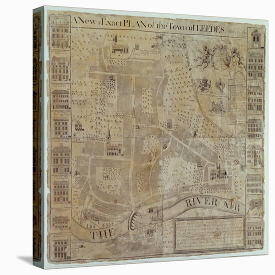 Plan of Leeds, Surveyed by John Cossins, C.1730-null-Stretched Canvas