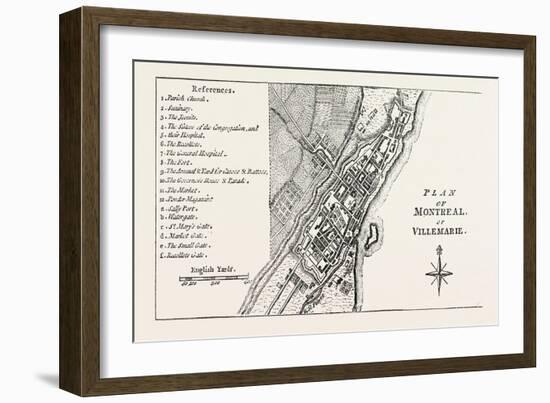 Plan of Montreal, Canada, 1870S-null-Framed Giclee Print