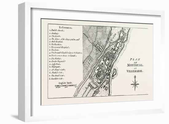 Plan of Montreal, Canada, 1870S-null-Framed Giclee Print