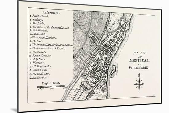 Plan of Montreal, Canada, 1870S-null-Mounted Giclee Print