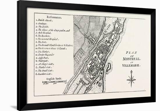 Plan of Montreal, Canada, 1870S-null-Framed Giclee Print