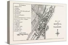 Plan of Montreal, Canada, 1870S-null-Stretched Canvas