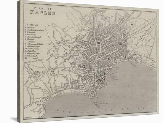 Plan of Naples-John Dower-Stretched Canvas