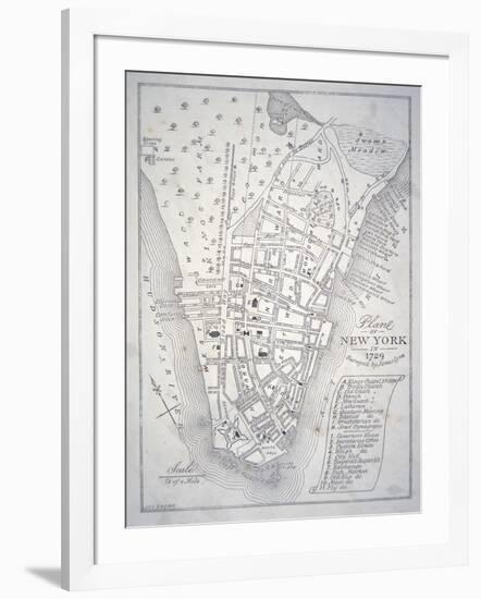 Plan of New York in 1729 (Litho)-English-Framed Giclee Print