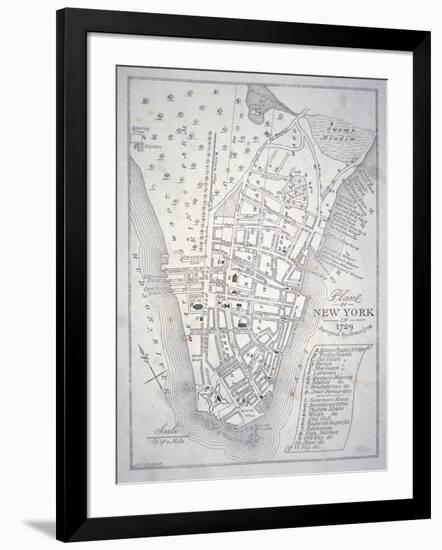 Plan of New York in 1729 (Litho)-English-Framed Giclee Print