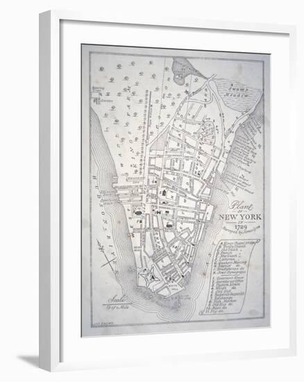 Plan of New York in 1729 (Litho)-English-Framed Giclee Print