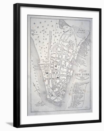 Plan of New York in 1729 (Litho)-English-Framed Giclee Print