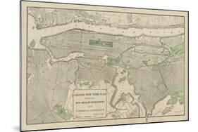 Plan of New York-The Vintage Collection-Mounted Giclee Print