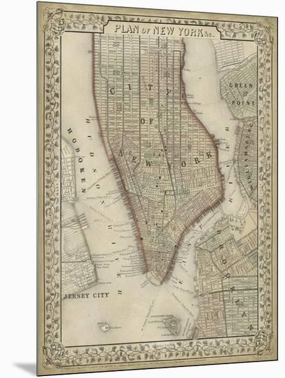 Plan of New York-Mitchell-Mounted Premium Giclee Print