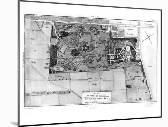 Plan of Parc Monceau in Paris Belonging to the Duke of Chartres 1785-Louis Carrogis Carmontelle-Mounted Giclee Print