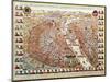 Plan of Paris, 1698, Bordered by a Chronological Series of Portraits of the Kings of France-null-Mounted Giclee Print