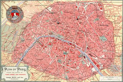 Plan Of Paris French Map From The 1800s Prints Piddix Allposters Com
