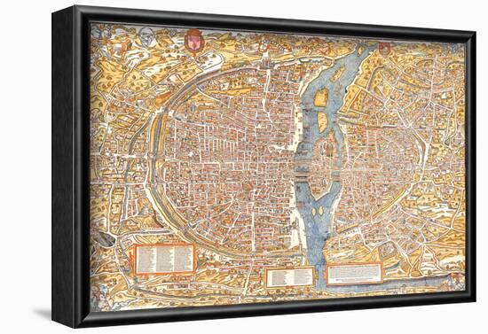 Plan of Paris from 1553-Truschet et Hoyau-Framed Art Print