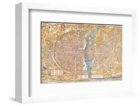 Plan of Paris from 1553-Truschet et Hoyau-Framed Art Print