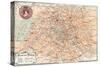"Plan of Paris" Travelways French Map from the 1800s-Piddix-Stretched Canvas