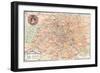 "Plan of Paris" Travelways French Map from the 1800s-Piddix-Framed Premium Giclee Print