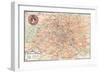 "Plan of Paris" Travelways French Map from the 1800s-Piddix-Framed Premium Giclee Print