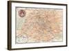 "Plan of Paris" Travelways French Map from the 1800s-Piddix-Framed Art Print