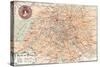 "Plan of Paris" Travelways French Map from the 1800s-Piddix-Stretched Canvas