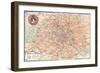 "Plan of Paris" Travelways French Map from the 1800s-Piddix-Framed Art Print