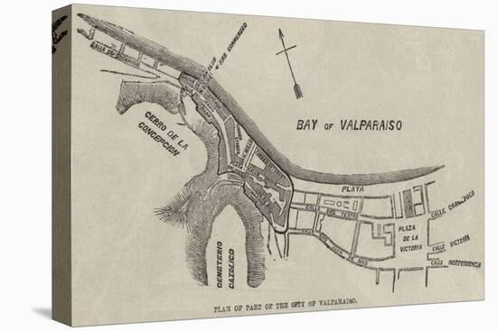 Plan of Part of the City of Valparaiso-null-Stretched Canvas