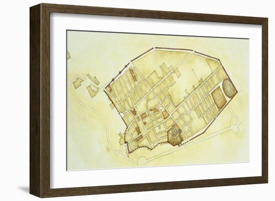 Plan of Pompeii-null-Framed Giclee Print