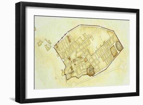 Plan of Pompeii-null-Framed Giclee Print